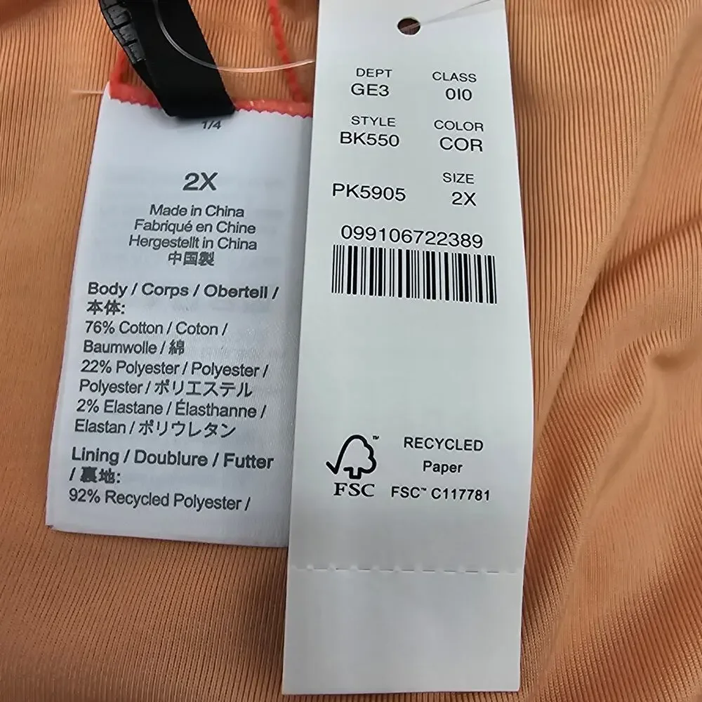 J. Crew Womans size 2X Curved Waist Cheeky Terry Bikini Bottoms in Coral NEW